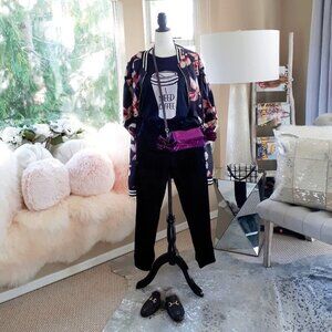 EUC Luna Moon black floral print jacket, L
